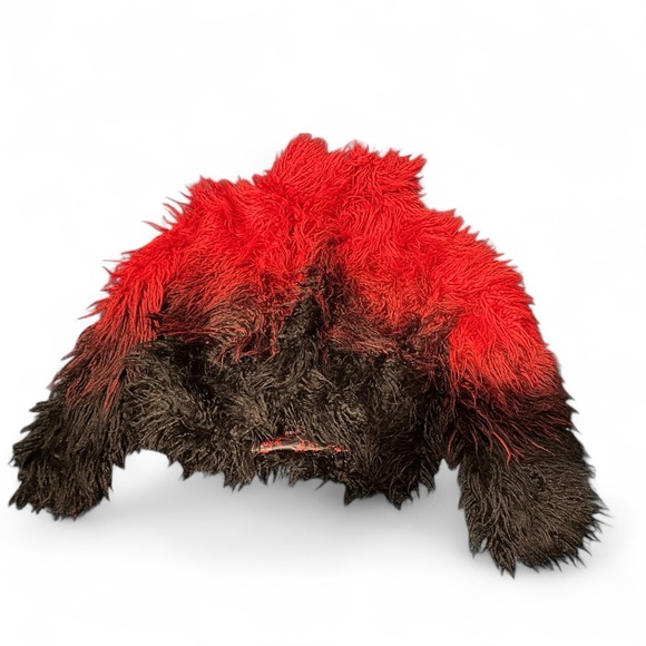 Dolls Kill Widow I’d Die Again Ombré Faux Fur Red to Black Jacket NWT - Picture 1 of 4